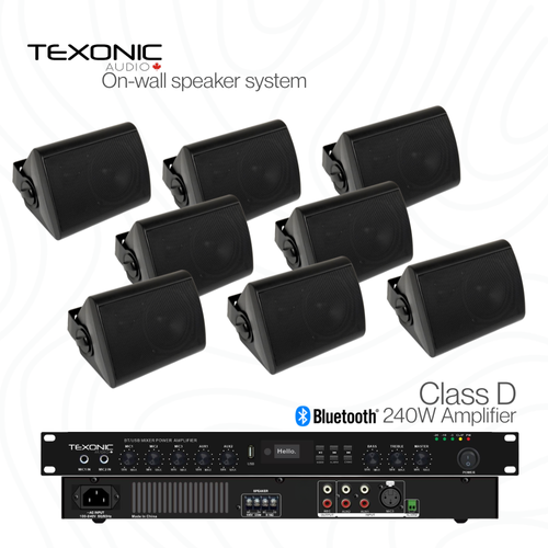 business audio system with wall speakers