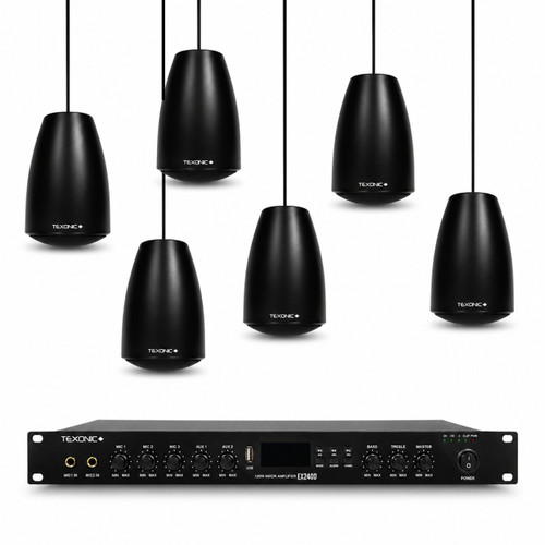 package with six pendant speakers