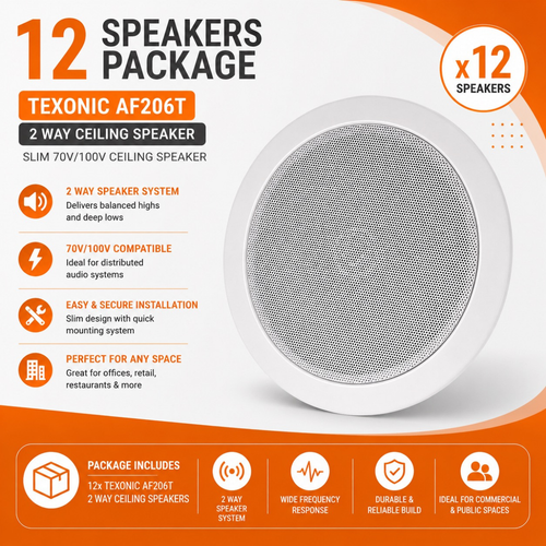 12 Ceiling Speaker Commercial Audio Package