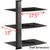 Triple glass wall shelf for AV media components.