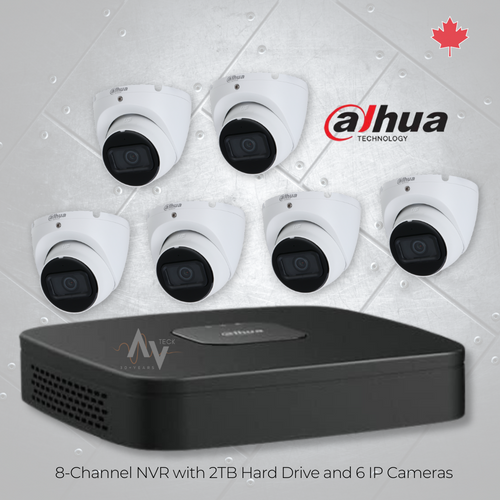 Dahua 8CH 4MP NVR Kit with 2TB & 6 IP Cameras | Canada