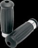 Black Rubber Vintage Style Hand Grips for Harley 1" Electronic TBW
