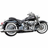 Bassani 31117B Chrome Slash Cut Mufflers Slip Ons for True Dual Headers