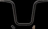 LA CHOPPERS LA-7375-19B HANDLEBAR TRHGR WD 19" BK