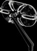 Arlen Ness Black Deep Cut Cage Series Right Side Screw in Motorcycle Mirror