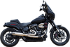 S&S Cycle 550-1103 2-into-1 Qualifier Exhaust System - Silver - Softail
