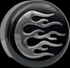 DRAG SPECIALTIES 2107-0053 COVER HORN BLACK CHROME FLAME