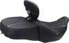 Mustang 89460 Deluxe Driver Backrest - Diamond - Black Stitching - FLT/FLH 23-25