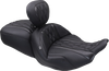 Mustang 89460 Deluxe Driver Backrest - Diamond - Black Stitching - FLT/FLH 23-25
