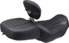 Mustang 88420 Deluxe Passenger Seat - Wide - Black Stitch - FLT/FLH 23-25