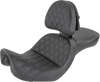 Saddlemen 806-04-030LS Explorer Seat - w/ Backrest - Lattice Stitched - FXD