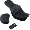 Saddlemen 806-04-030LS Explorer Seat - w/ Backrest - Lattice Stitched - FXD