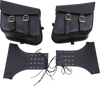 Willie & Max Luggage 59588-08 Brass Monkey Saddlebags - Slant - Brass - Small
