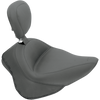 Mustang 79742 Wide Solo Seat - W/ Backrest - Vintage - Smooth - FL/FX 11-17
