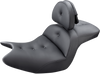 Saddlemen H18-07-181BR Seat - Roadsofa - With Backrest - Pillow Top - Black