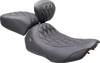 Mustang 89503 Wide Tripper Seat - Solo - Black Stitching - FLT/FLH 23-25
