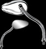 PARTS UNLIMITED 0640-0960 MIRROR PU TEARDROP CHR