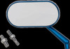 Arlen Ness Blue Oval Convex Side View Screw in Left Side Single Handlebar Mirror