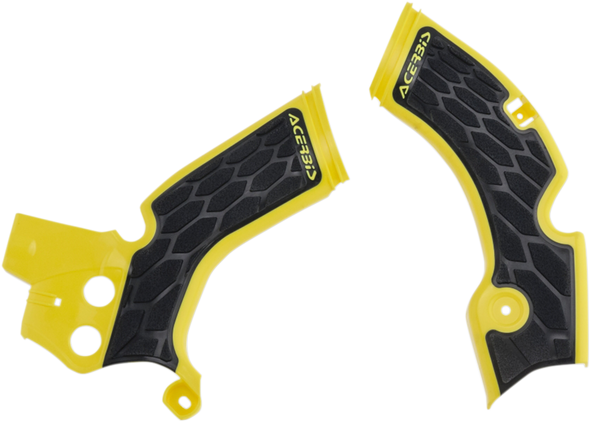 Acerbis X-Grip Frame Guards Yellow/Black - Fits: Suzuki RMZ 250 2015-2018