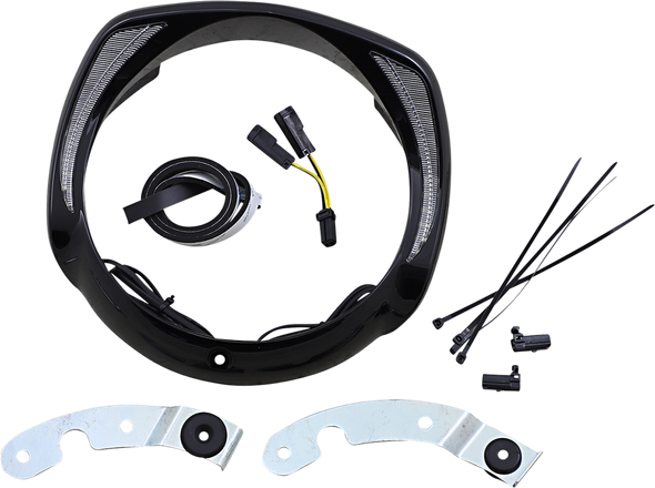 Ciro 45201 Black Headlight LED Bezel for 14+ Harley-Davidson Touring