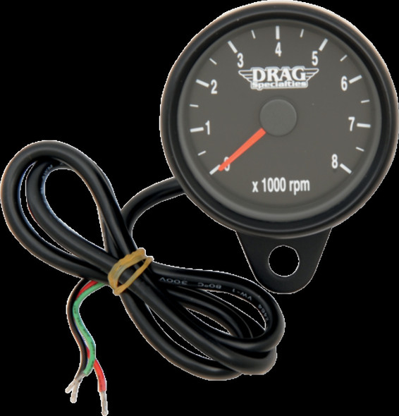 DRAG SPECIALTIES 2211-0125 TACH BLK 2.4" BLK W/LED