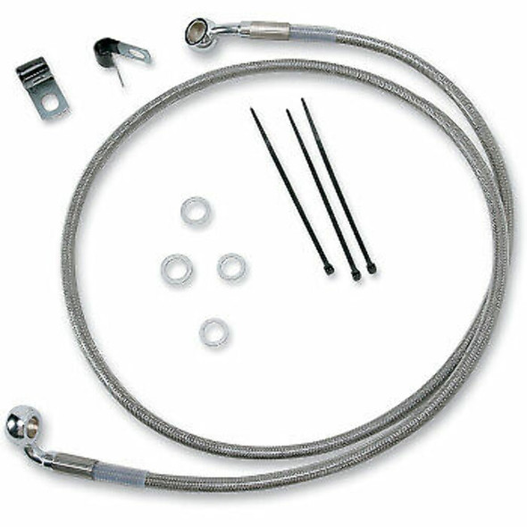 Drag Specialties 1741-2654 Brake Line - Front - +2" - Stainless Steel
