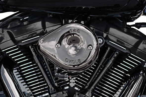 S&S Cycle 170-0780 Stealth Mini Teardrop Air Cleaner Cover - M8 - Lava Chrome
