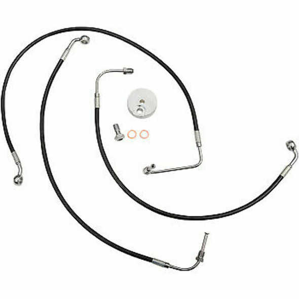 LA Choppers LA-8010B08B Brake Line - Mini Ape Hanger Handlebars - Black