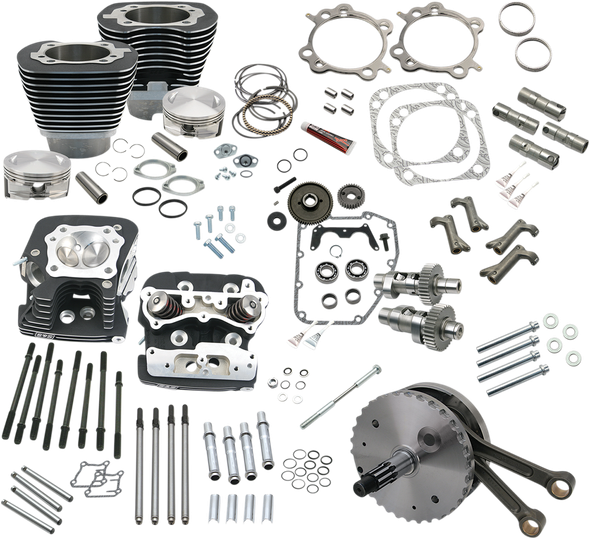 S&S Cycle 900-0564 124" Hot Set Up - Wrinkle Black - 88A Twin Cam