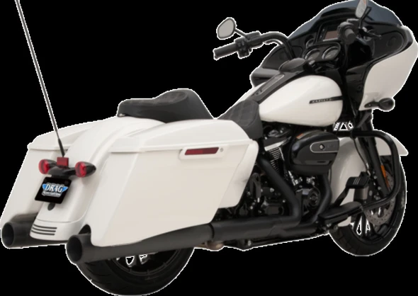 Drag Specialties 1801-1265 Black 4" Slip-On Mufflers for Harley Touring M8 17-20