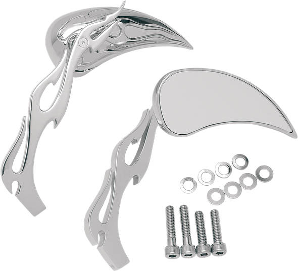 DRAG SPECIALTIES 0640-0116 MIRRORS FLAME / FLAME