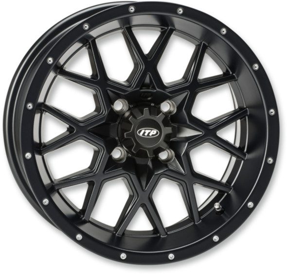 ITP Hurricane Matte Black Wheel with Machined Finish 12x7" / 4x156mm