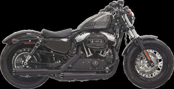 Bassani Black Firepower Slip On Exhaust Mufflers for 14-20 Harley Sportster XL