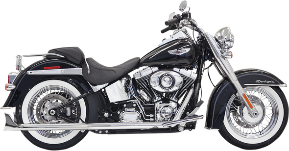 Bassani Chrome 30" Fishtail Exhaust System for 07-17 Harley Softail FXST FLSTN