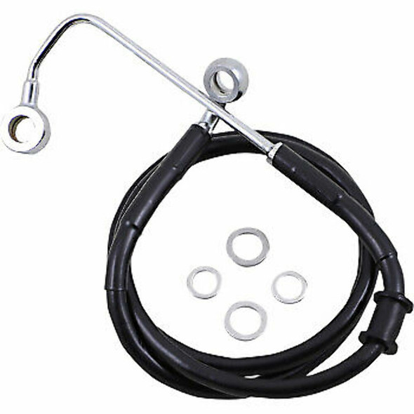 Drag Specialties 1741-5787 Brake Line - +10" - Black - '15-'17 Softail
