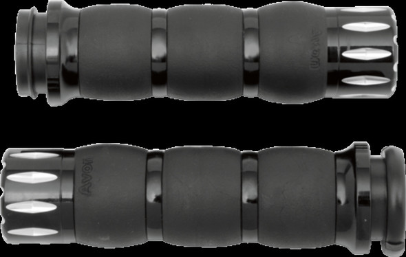 Avon Grips Black Anodized Velvet Air Cushioned Rival Grips AIR-96-AN-FL-RI