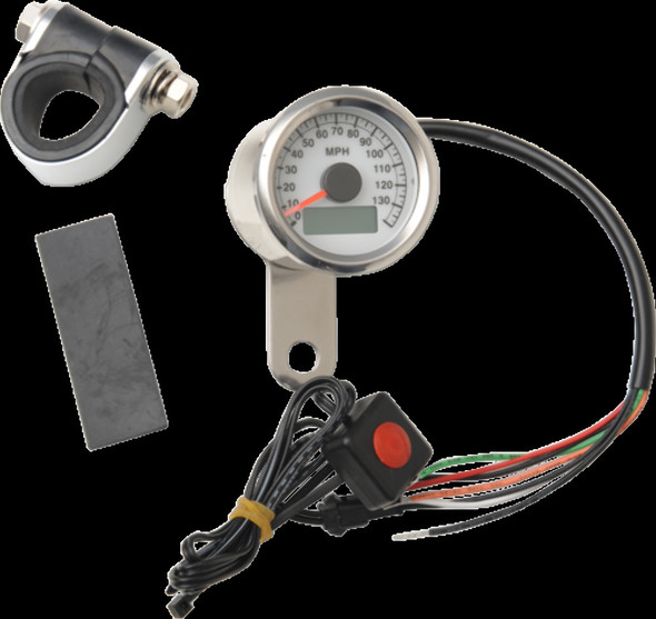 DRAG SPECIALTIES 2210-0173 SPEEDOMETER 1.87"WHT PRO