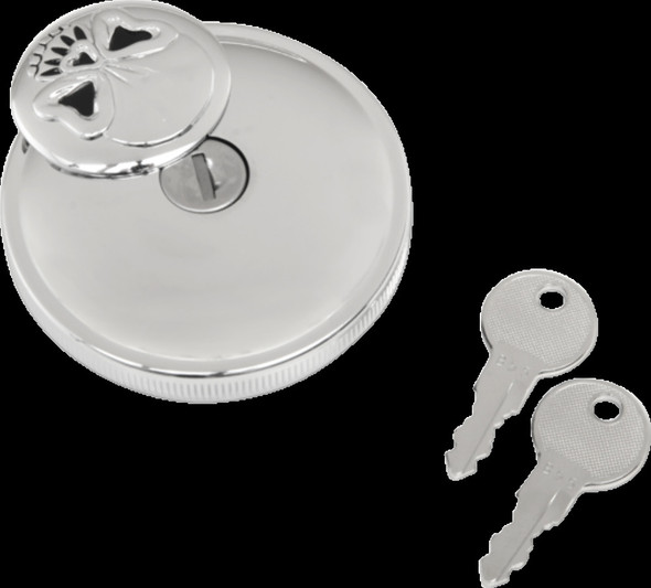 DRAG SPECIALTIES 0703-0689 CAP N-VNT W/LOCK SKL CHR