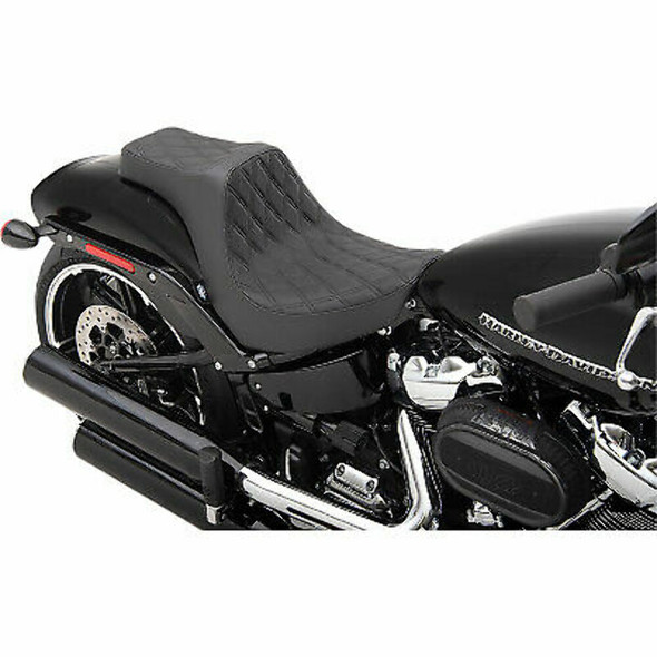 Drag Specialties Predator III Double Diamond Black Seat 2 Up 18+ Harley Breakout