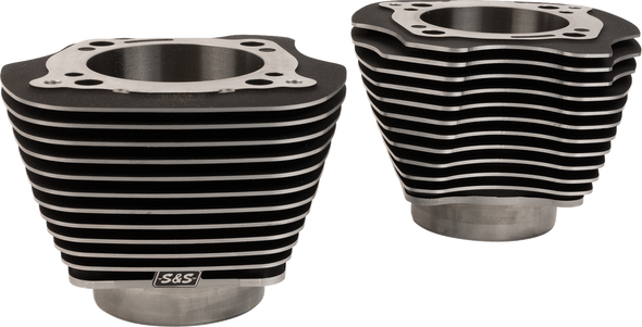 S&S Cycle 910-1005A Cylinder Set - Unhoned - Black w/Highlighted Fins - M8