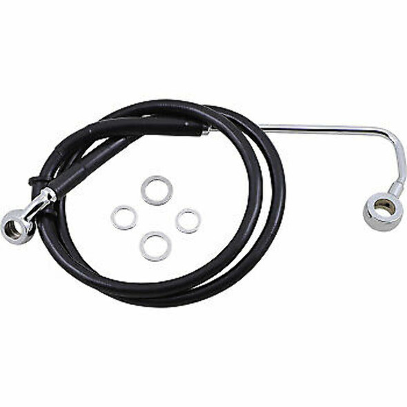 Drag Specialties 1741-5784 Brake Line - +4" - Black - '15-'17 Softail