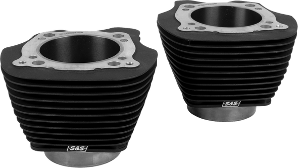 S&S Cycle 910-1006A Cylinder Set - Unhoned - Black w/o Highlighted Fins - M8