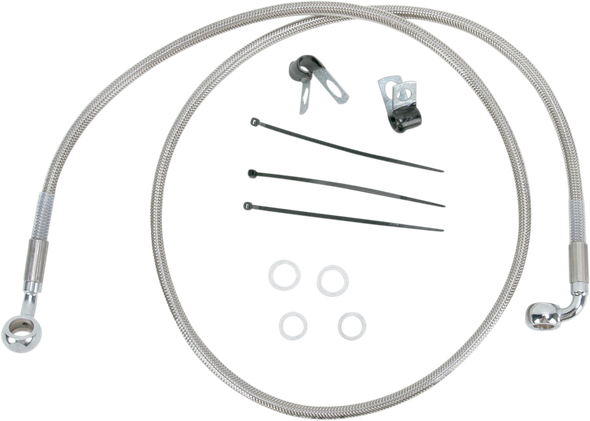 Drag Specialties 1741-2692 Brake Line - Front - +6" - Stainless Steel