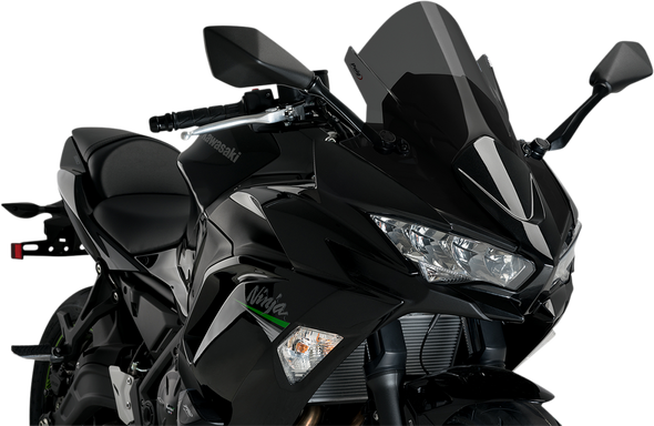 Puig HI-TECH Parts 3881F Race Windscreen - 19" - Dark Smoke - for Kawasaki