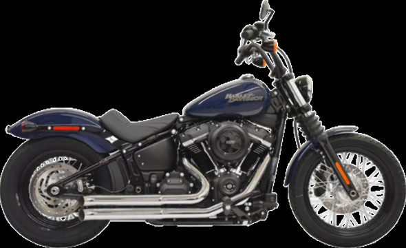 Bassani Chrome Slash Cut Pro Street Exhaust for 18-20 Harley Softail FXBB FXLR