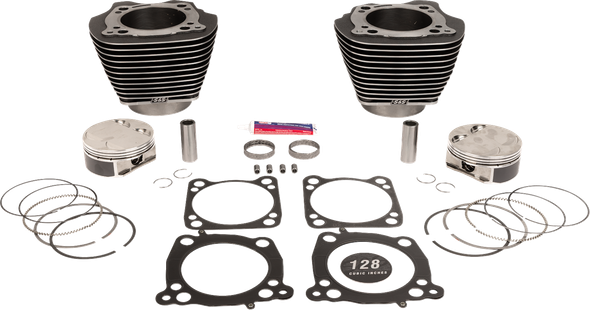 S&S Cycle 910-0733A Cylinder Kit - Black Granite w/Highlights - 114"/117" M8