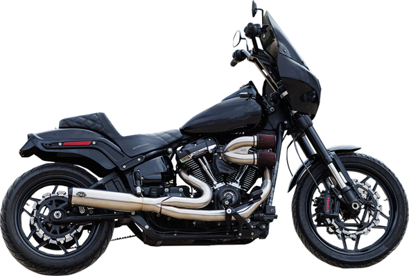 S&S Cycle 550-1103 2-into-1 Qualifier Exhaust System - Silver - Softail