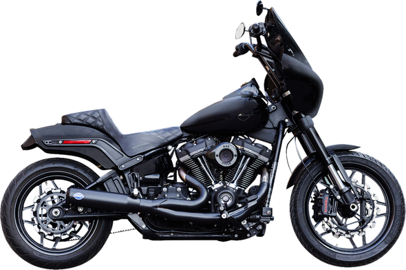S&S Cycle 550-1104 2-into-1 Qualifier Exhaust System - Black - Softail
