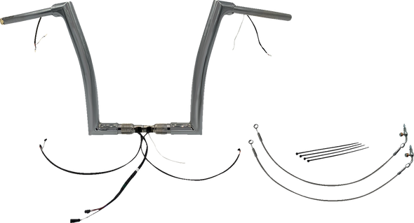 Fat Baggers Inc. 601314 Ez Install Wired 1-1/2" Flat Top Handlebar Kit - 14"