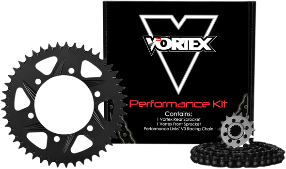 Vortex CK6362 Steel Chain Kit - Black for Yamaha - YZF-R1 - '06-'08